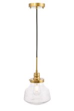 Elegant LD6254BR - Lyle 1 light Brass and Clear seeded glass pendant