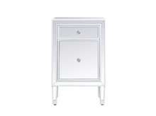 Elegant MF72035WH - 18 Inch Mirrored End Table in White