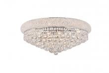 Elegant V1800F24C/RC - Primo 12 Light Chrome Flush Mount Clear Royal Cut Crystal