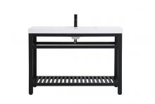 Elegant VF14048BK - 48 Inch Single Bathroom Metal Vanity in Black