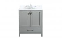 Elegant VF18830GR-BS - 30 Inch Single Bathroom Vanity in Grey with Backsplash