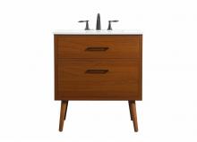 Elegant VF41030MTK - 30 Inch Single Bathroom Vanity in Teak