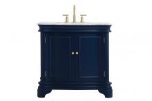 Elegant VF52036BL - 36 Inch Single Bathroom Vanity Set in Blue