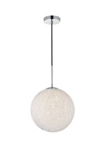 Elegant LD2234C - Malibu 1 Light Chrome Pendant With paper string ball