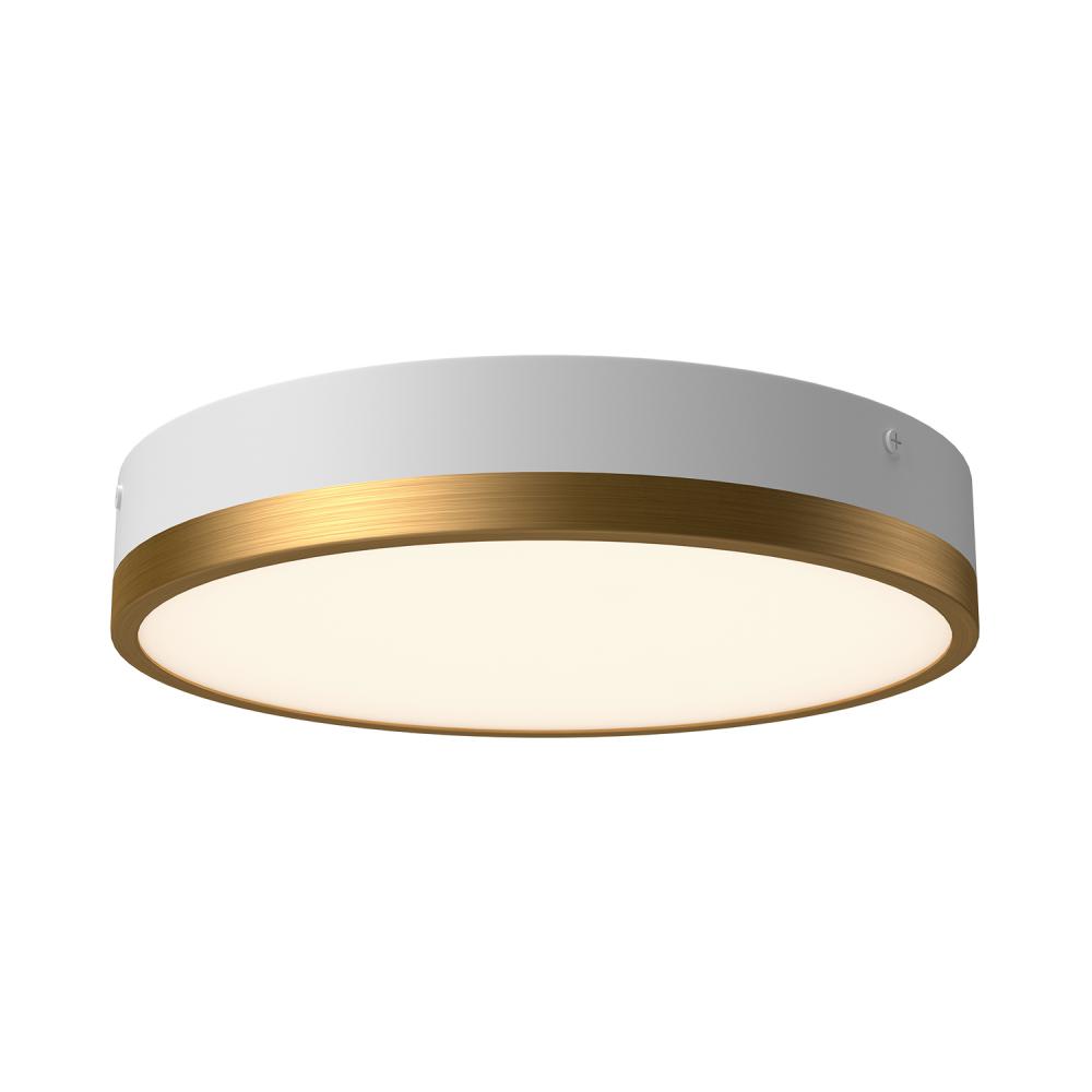 Adelaide 11-in Aged Gold/White LED Flush Mount