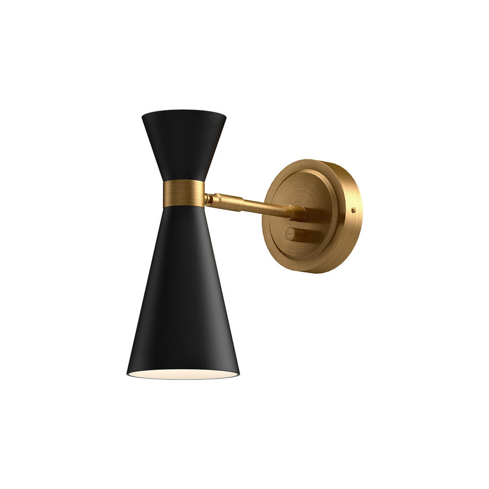 Blake 4-in Aged Gold/Matte Black 1 Light Wall/Vanity