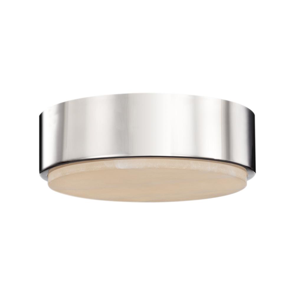 Blanco 8-in Polished Nickel/Alabaster LED Flush Mount