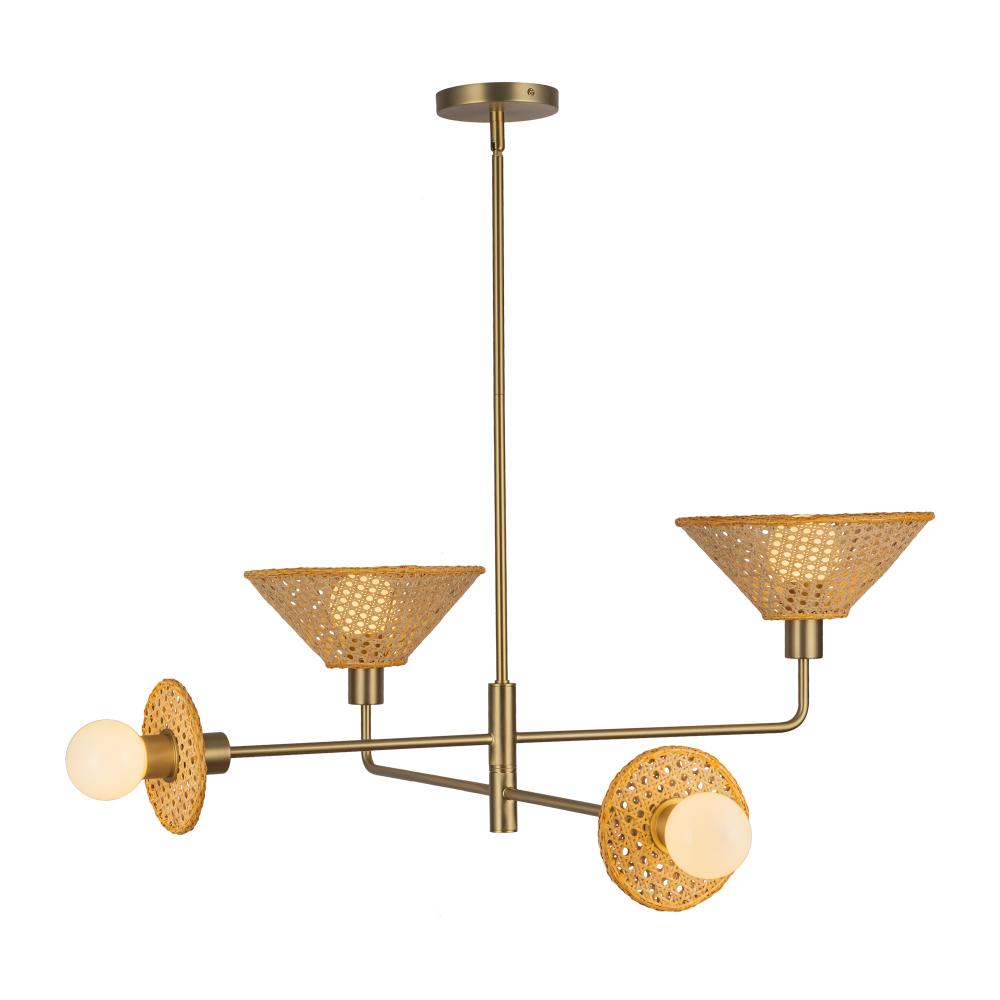 Piper 38-in Brushed Gold Socket Chandelier