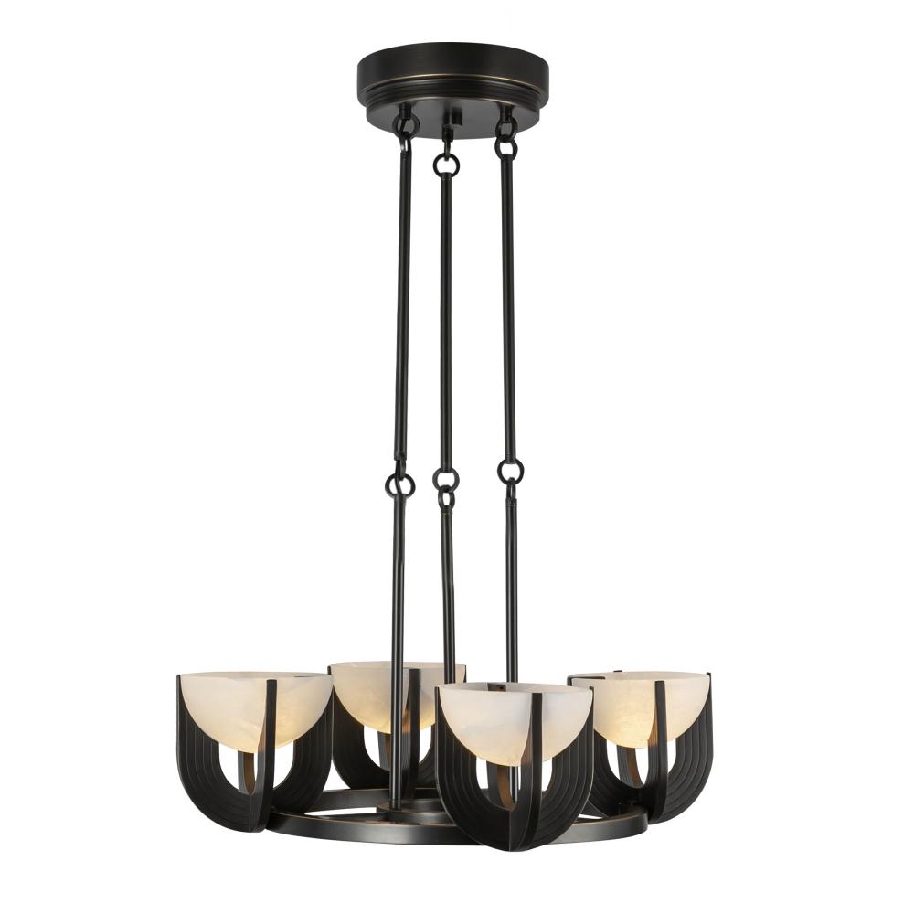 Colette 22-in Urban Bronze/Alabaster LED Chandelier