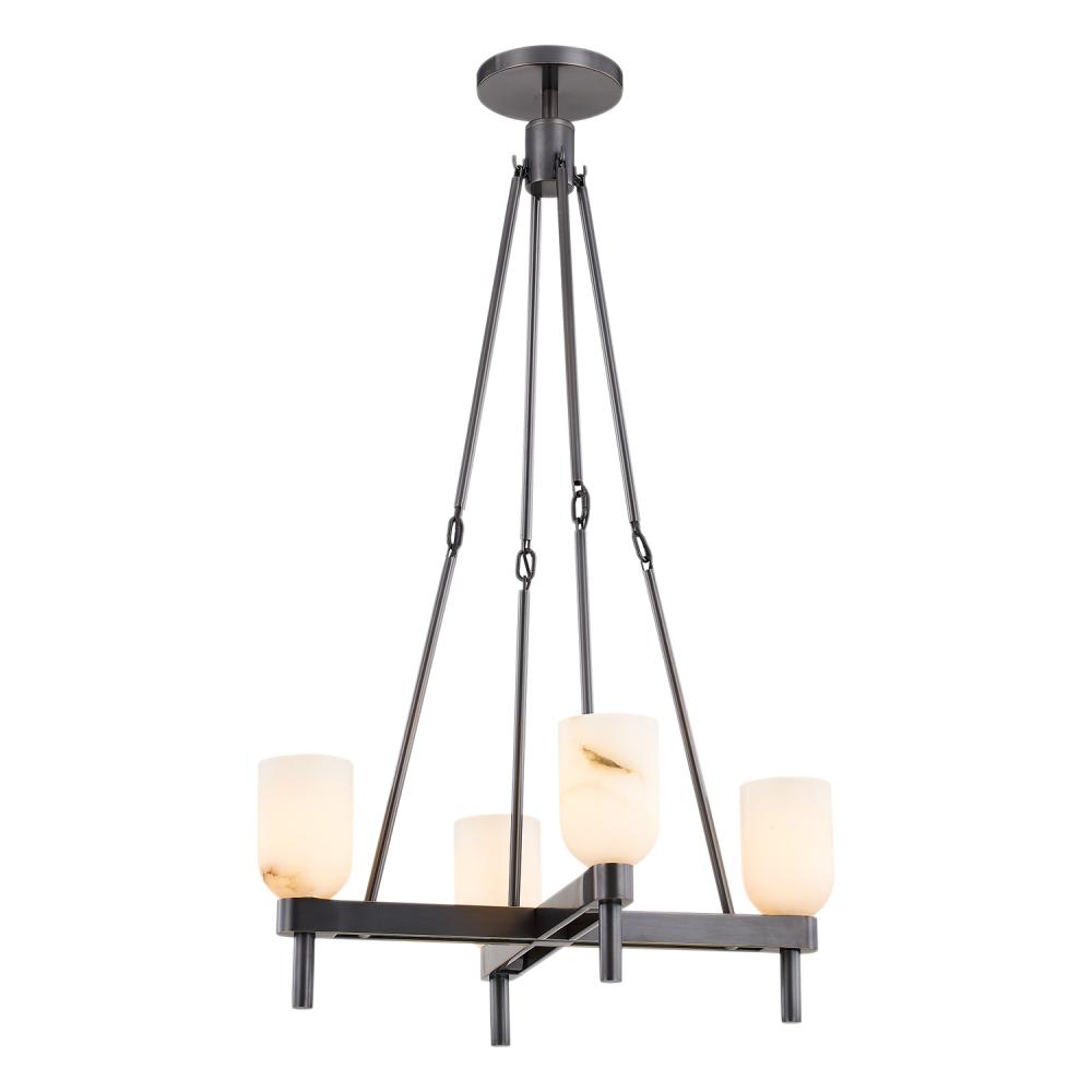 Lucian 22-in Urban Bronze/Alabaster 4 Lights Pendant