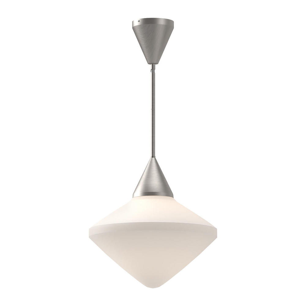 Nora 14-in Brushed Nickel/Opal Matte Glass 1 Light Pendant