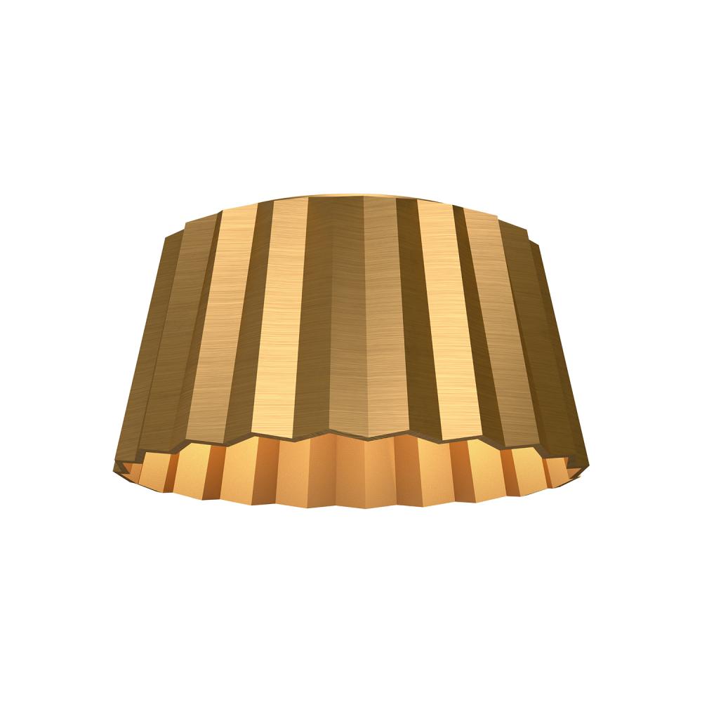 Plisse 14-in Aged Gold 2 Lights Flush Mount