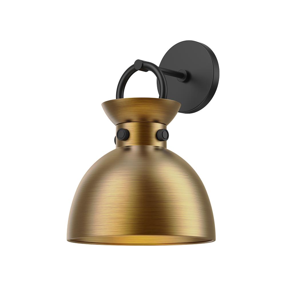 Waldo 9-in Matte Black/Aged Gold 1 Light Wall/Vanity