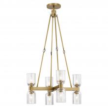Alora Lighting CH338822VBCC - Lucian 22-in Clear Crystal/Vintage Brass 8 Lights Chandeliers