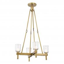 Alora Lighting PD338422VBCC - Lucian 22-in Clear Crystal/Vintage Brass 4 Lights Pendant