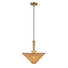 Alora Lighting PD497016BGRA - Bridgette 16-in Brushed Gold/Rattan Socket Pendant