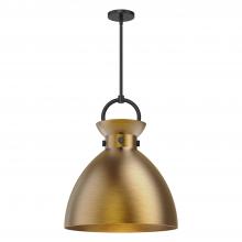 Alora Lighting PD411318MBAG - Waldo 18-in Matte Black/Aged Gold 1 Light Pendant