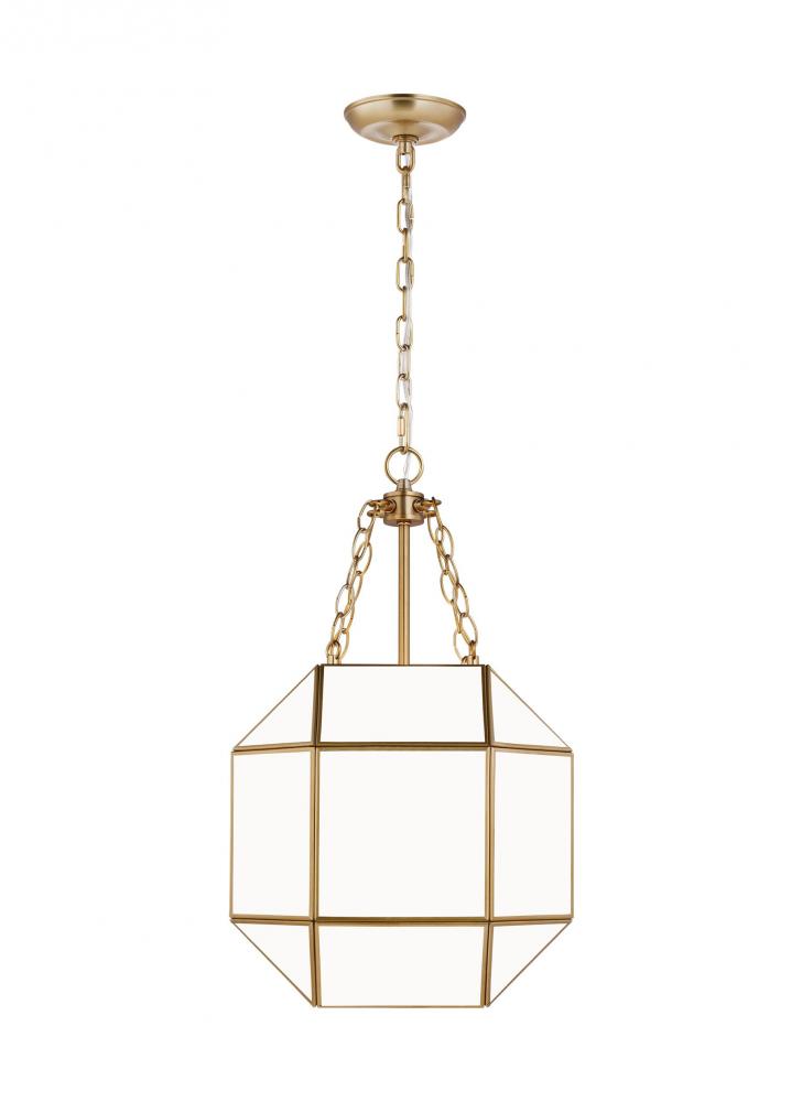 Morrison modern 3-light indoor dimmable small ceiling pendant hanging chandelier light in satin bras