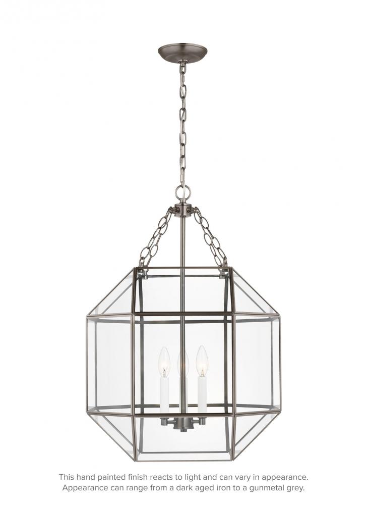 Morrison modern 3-light LED indoor dimmable medium ceiling pendant hanging chandelier light in antiq