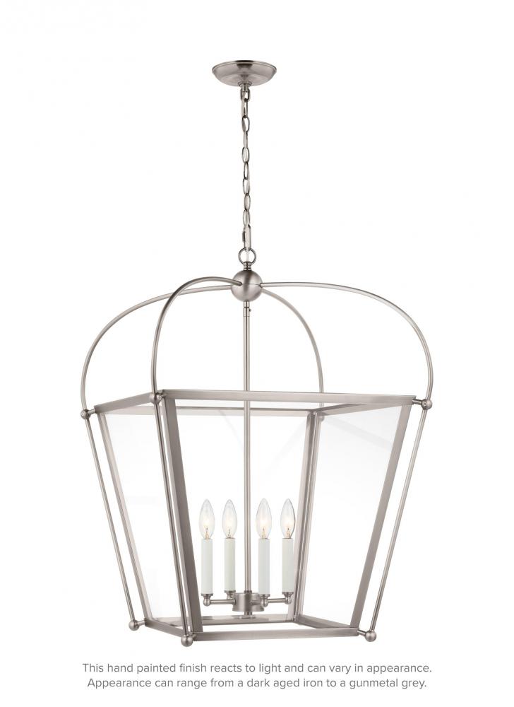 Charleston transitional 4-light indoor dimmable ceiling pendant hanging chandelier light in antique