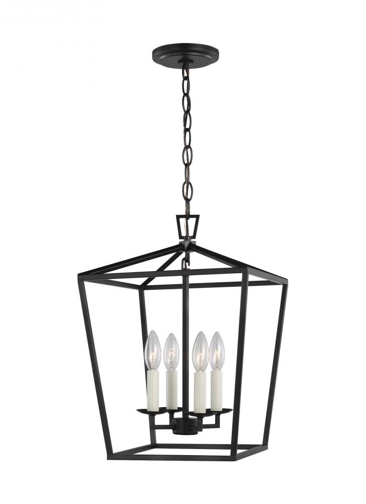 Dianna transitional 4-light indoor dimmable ceiling pendant hanging chandelier light in midnight bla