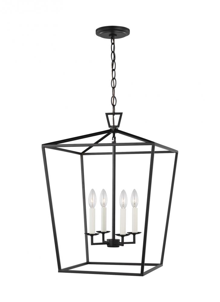 Dianna transitional 4-light indoor dimmable medium ceiling pendant hanging chandelier light in midni