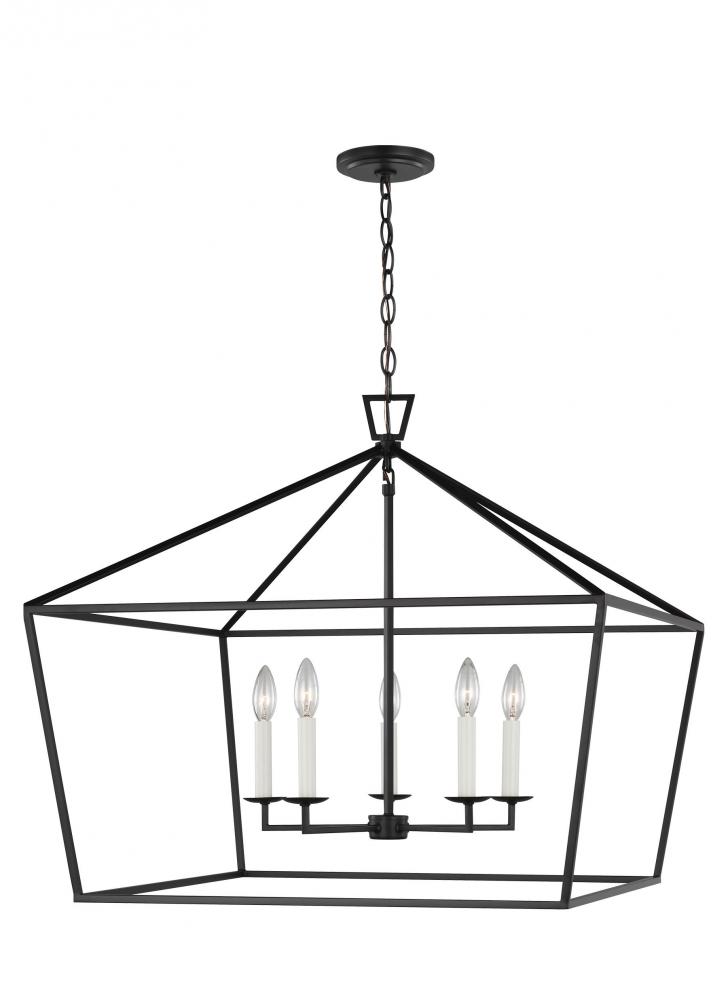 Dianna transitional 5-light LED indoor dimmable ceiling pendant hanging chandelier light in midnight