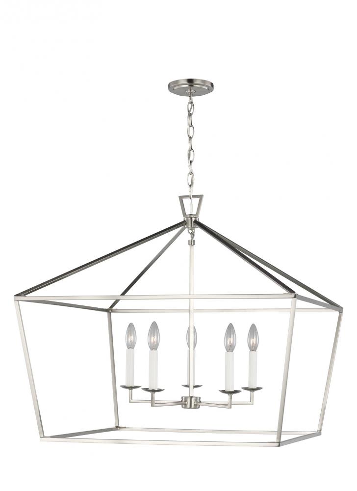 Dianna transitional 5-light LED indoor dimmable ceiling pendant hanging chandelier light in brushed