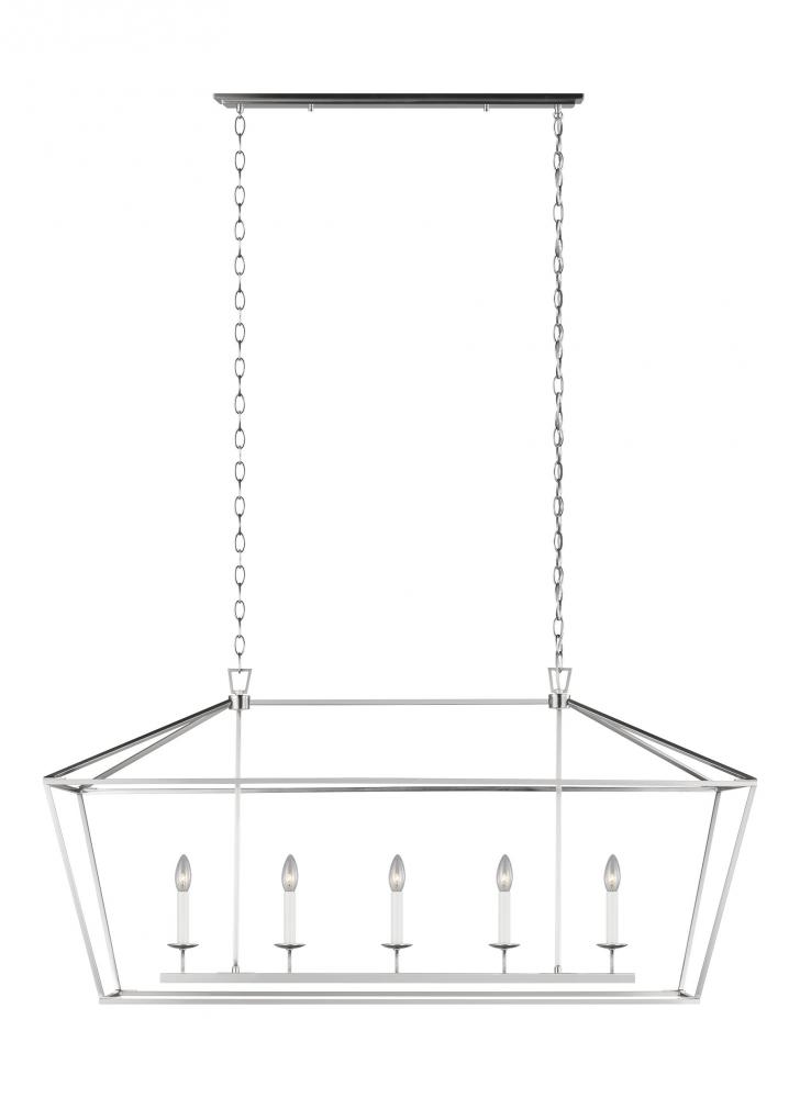 Dianna transitional 5-light indoor dimmable linear ceiling chandelier pendant light in brushed nicke