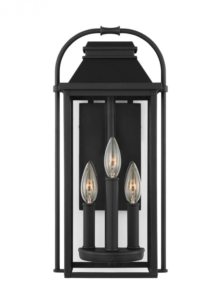 Wellsworth Transitional 3-Light Outdoor Exterior Small Lantern Sconce Light