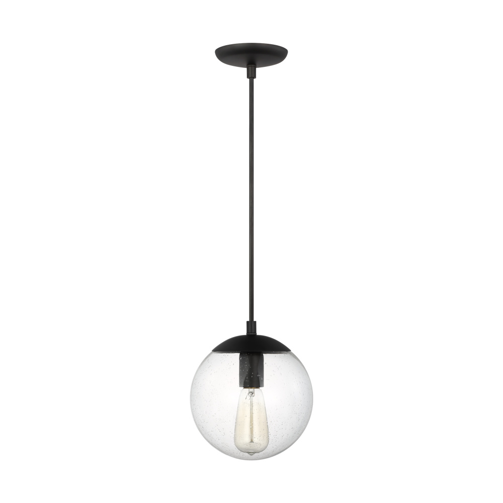 Leo - Hanging Globe Small One Light Pendant with Clear Seeded Glass