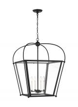 Visual Comfort & Co. Studio Collection 5291004-112 - Charleston transitional 4-light indoor dimmable ceiling pendant hanging chandelier light in midnight