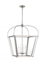 Visual Comfort & Co. Studio Collection 5291004-962 - Charleston transitional 4-light indoor dimmable ceiling pendant hanging chandelier light in brushed