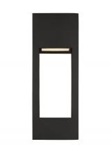 Visual Comfort & Co. Studio Collection 8757793S-12 - Testa modern 2-light LED outdoor exterior large wall lantern in black finish with satin etched glass