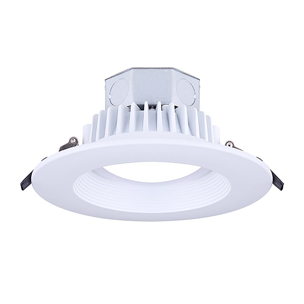 LED Baffle Recess Downlight, 6&#34; White Color Trim, 15W Dimmable, 3000K, 820 Lumen, Recess mounted