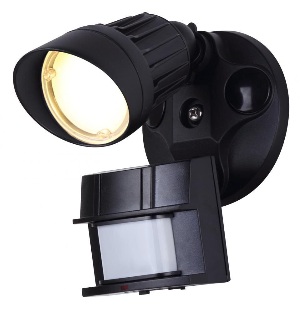 LED Security 1 Head Lights, 10W, 3000K, 800 Lumens, 180 Degree Detection Zone, Up to 70&#39;