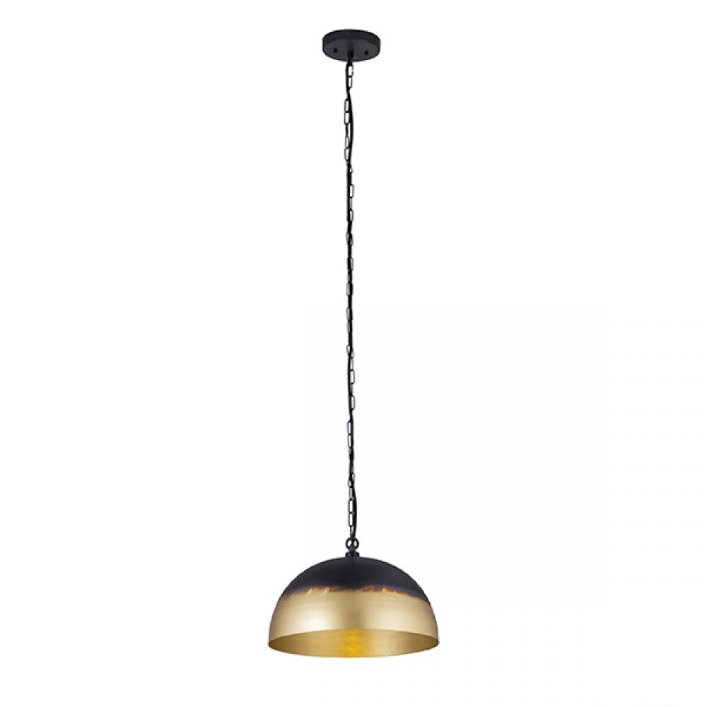 JAYA, Two Tone Color, 1 Lt 72&#34; Length Black Cloth Cord and Chain Pendant, 60W Type A, 24&#34; W 
