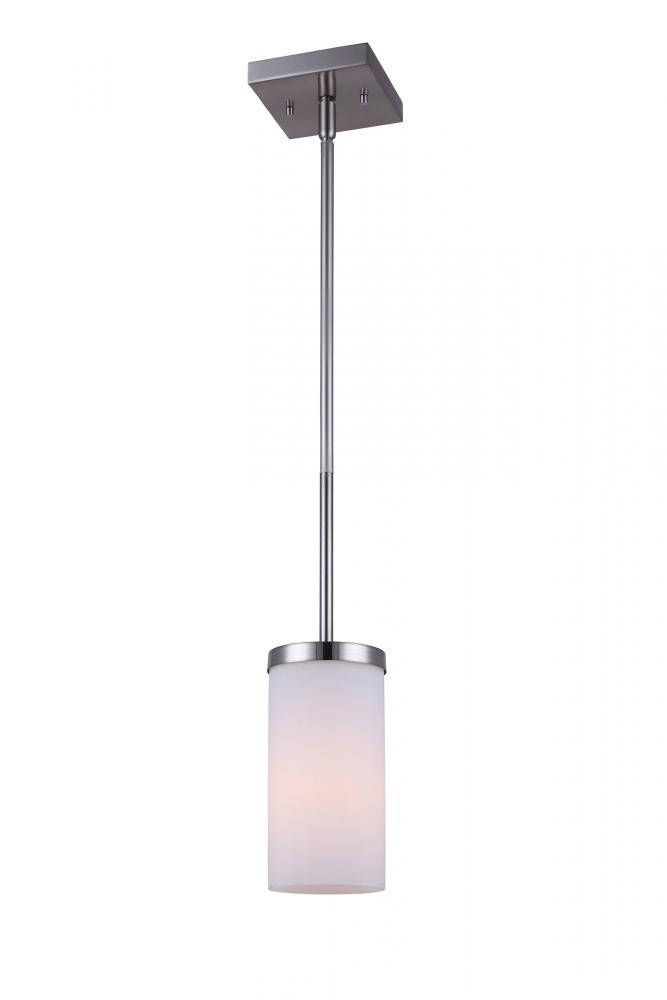 River 1 Light Pendant, Nickel Finish