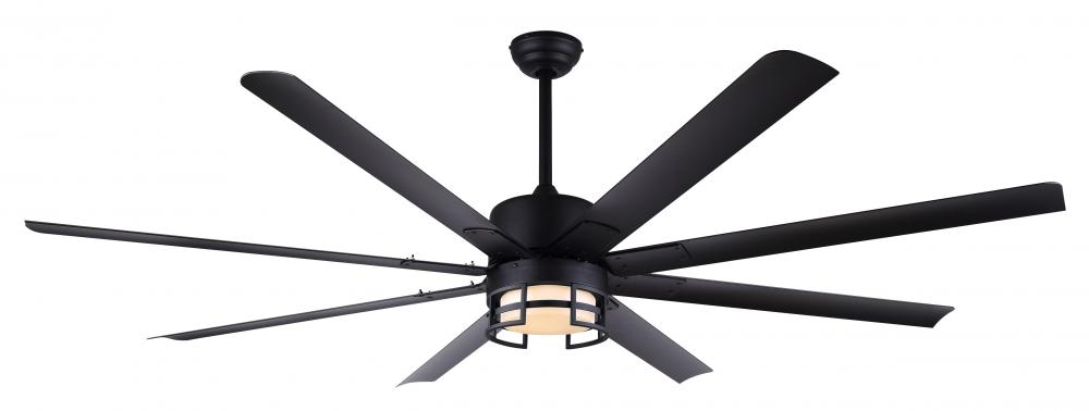 Ezra 72&#34; Indoor Matte Black Standard Ceiling Fan with Soft White Integrated LED with Remote Incl