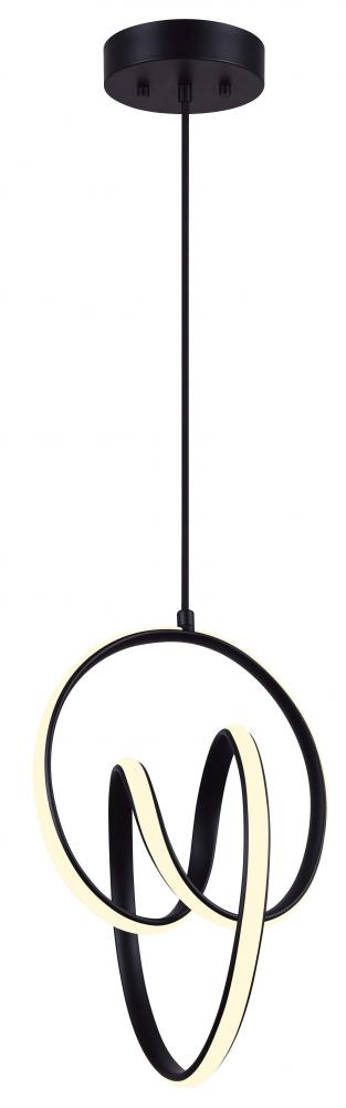 JASE, LCH232A11BK, 11 &#34; Width Cord LED Chandelier, 20W LED (Integrated), Dimmable, 1300Lumens, 3