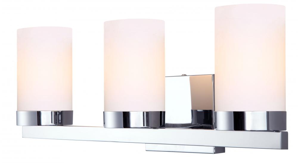 Milo 3 Light Vanity, Chrome Finish