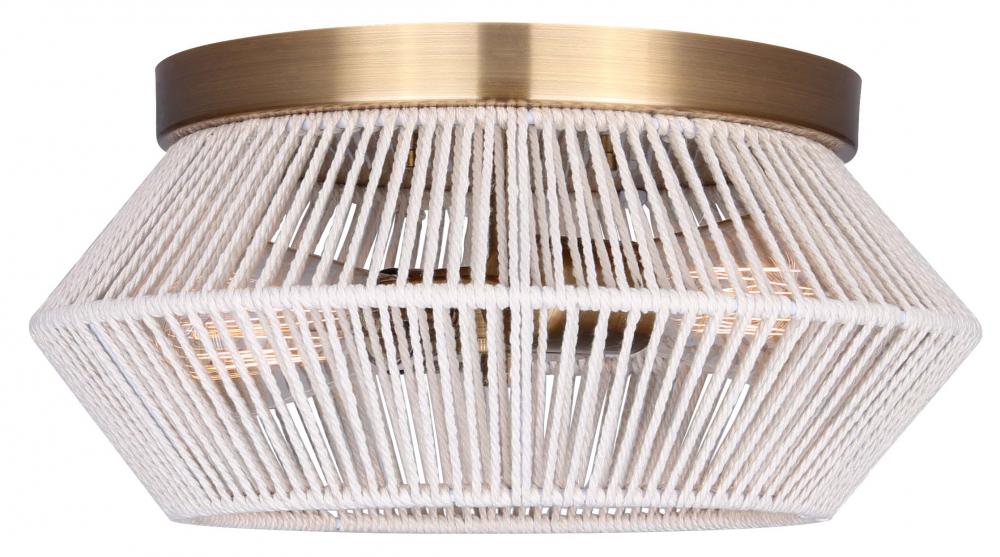 WILLOW, IFM1120A13GD, 2 Lt Flush Mount, 60W Type A, 13&#34; W x 6.25&#34; H, Easy Connect Included