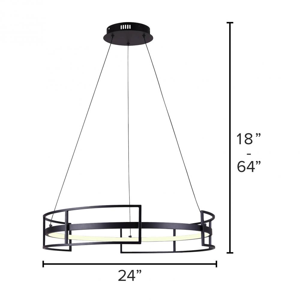 Amora LED Integrated Chandelier Light, Black Finish