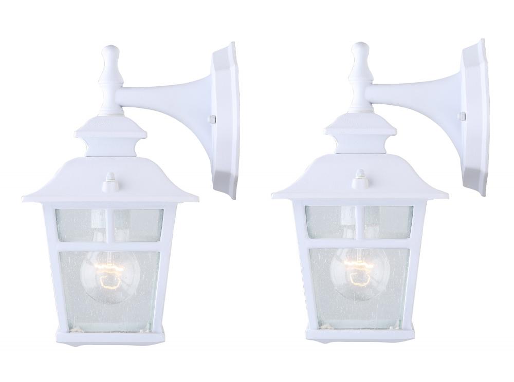 Fieldhouse, 1 Light Outdoor Downlight Twinpack, Seeded Glass, 100W Type A, 6 1/4&#34; x 11&#34; x 7 