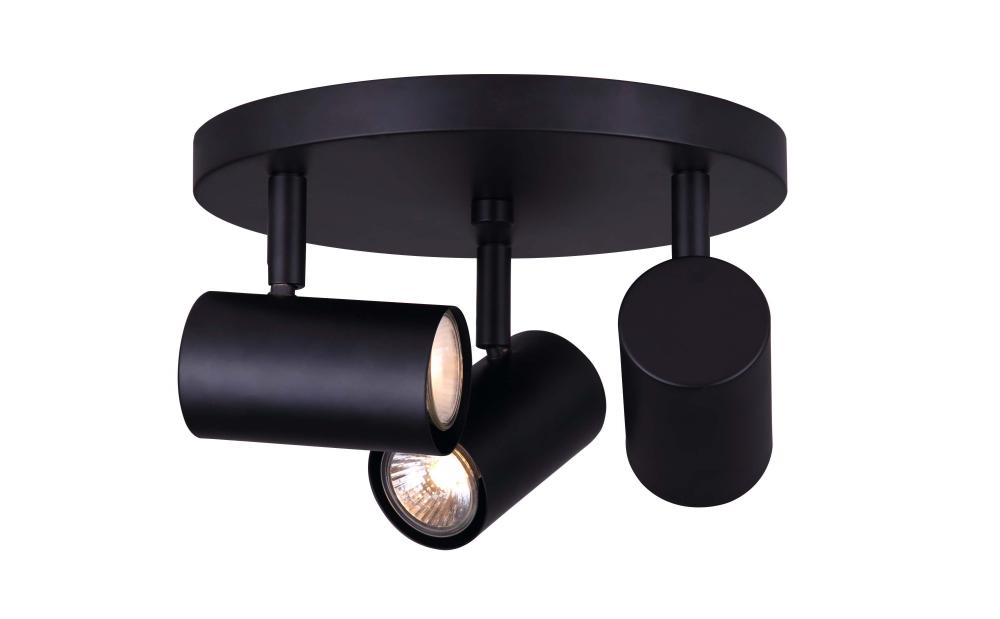 Marena 3 Light Track Lighting, Black Finish