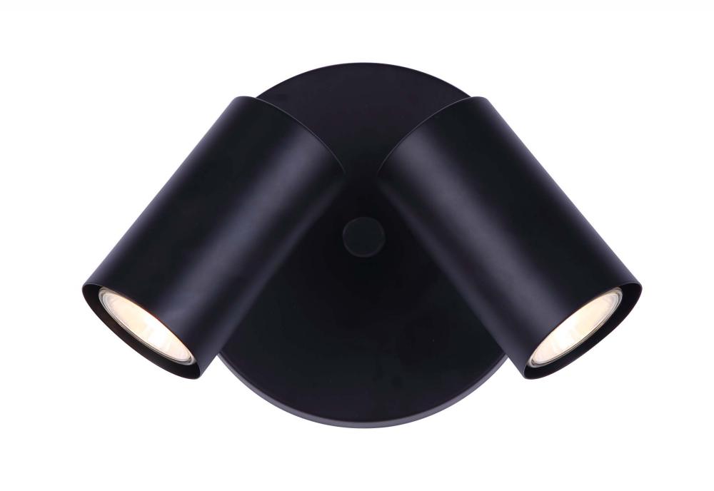 Marena 2 Light Track Lighting, Black Finish