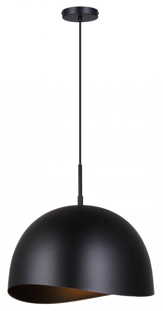 HENLEE, IPL1122A01BK16, MBK Color, 1 Lt 15.75&#34; Width Cord Pendant, 60W Type A, 15.75&#34; W x 17