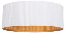 Canarm IFM1119A14WHG - REXTON 13.88 in. 2-Lt 60 W Contemporary Matte White Flush Mount w/ Matte White with Gold Metal Shade