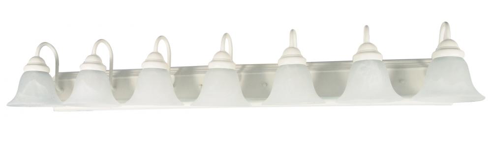 Ballerina - 7 Light 48&#34; Vanity with Alabaster Glass - Textured White Finish