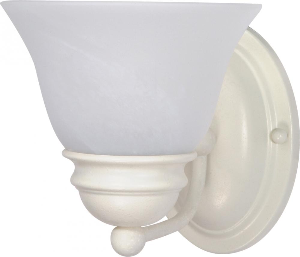 Empire - 1 Light 7&#34; Vanity with Alabaster Glass - Textured White Finish